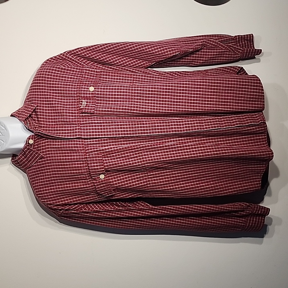 Tommy Jeans Maroon and Gray plaid button-up